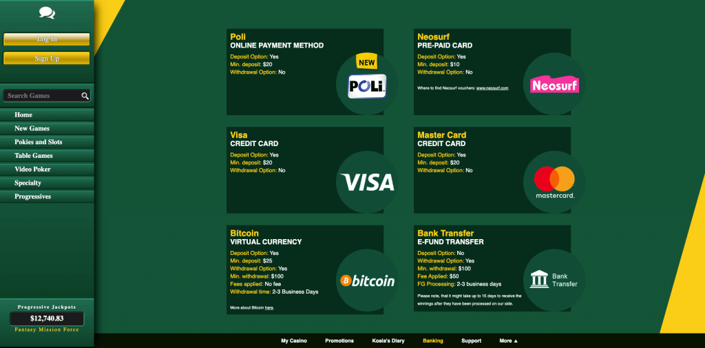 Fair Go Casino Banking Options
