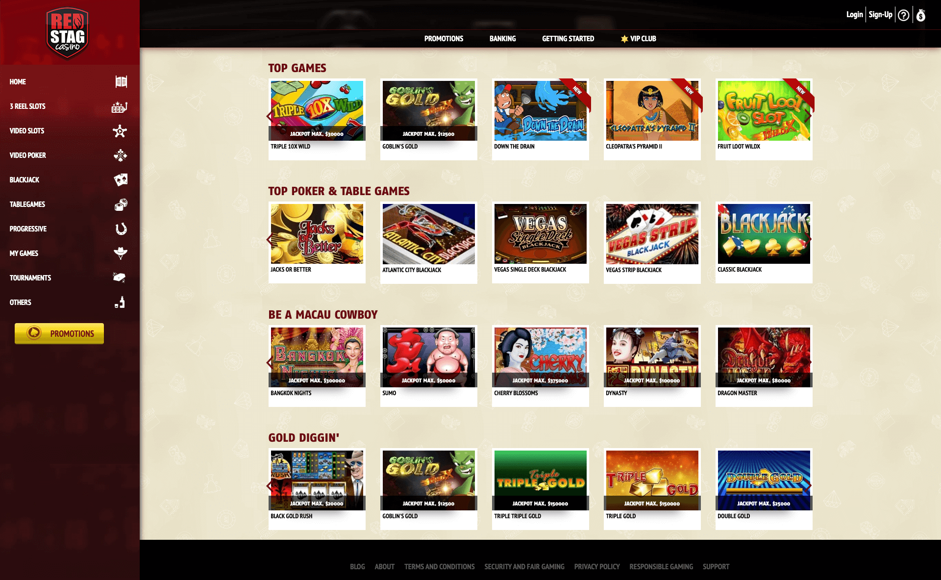 Red Stag Casino Games List